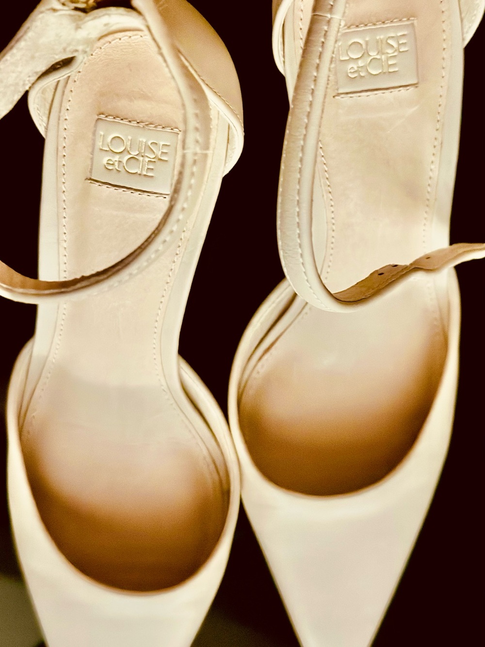 Louise et Cie Nude Pointed-Toe Ankle-Strap Heels